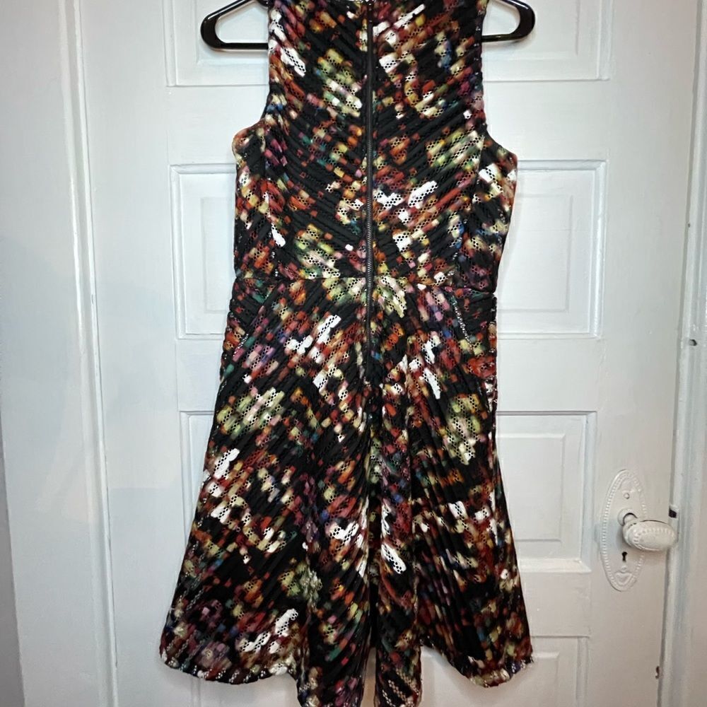 Massimo Colorful Chevron Skater Dress w/ Exposed Zipper - Picture 8 of 14